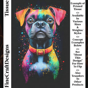 Buntes Pop Art Kurzhaar Hund CS6 Decoupage Seidenpapier
