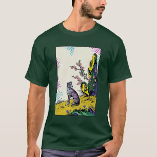Buntes Pop Art Windhund Asiatische Natur T-Shirt