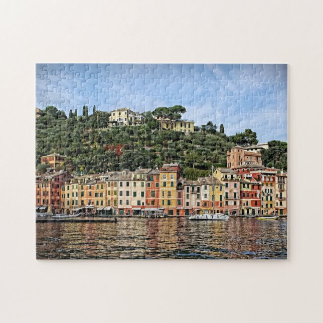 Buntes Portofino, Italien - Puzzlespiel (Horizontal)