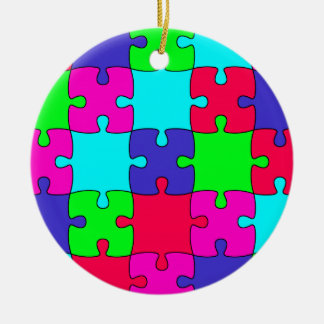 Buntes Puzzle Keramik Ornament