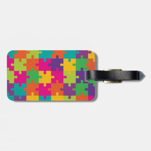 Buntes Puzzle-Muster Gepäckanhänger
