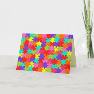 Buntes Puzzle-Muster Karte