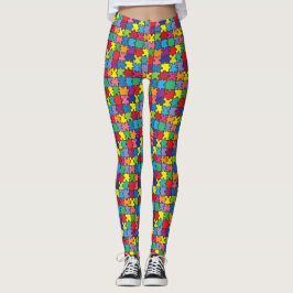Buntes Puzzlespiel-Stück-Autismus-Bewusstsein Leggings