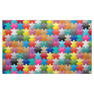 Buntes Puzzlespielmuster Stoff