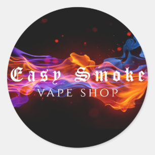 Buntes Rauch Vape Shop Geschäft Runder Aufkleber