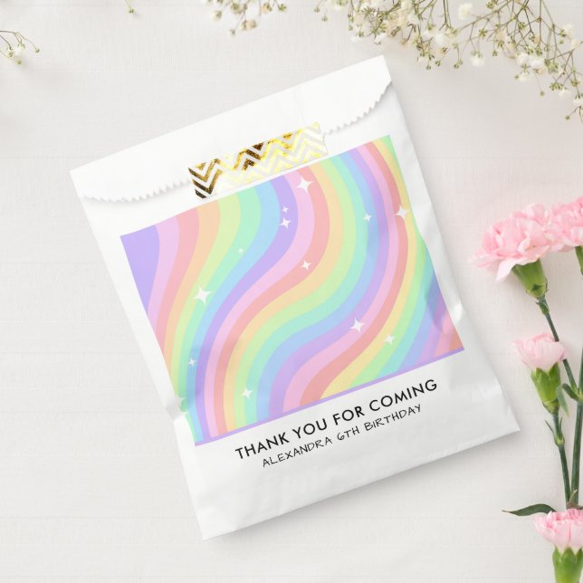 Buntes Regenbogen Mädchen 6. Geburtstag Geschenktütchen (Versiegelt)