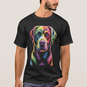 Buntes Regenbogen-Pop-Art-Labrador Retriever T-Shirt