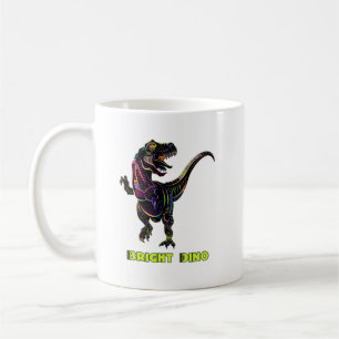 Buntes Regenbogen-Velociraptor-Dinosaurier-Kunst Kaffeetasse