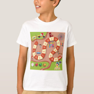 Buntes Rennbahn-Spielbrett für Kinder T-Shirt