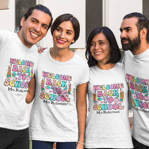 Buntes Retro-Lehrer-Zitat T-Shirt