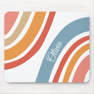 Buntes Retro-Regenbogen-Design Mousepad