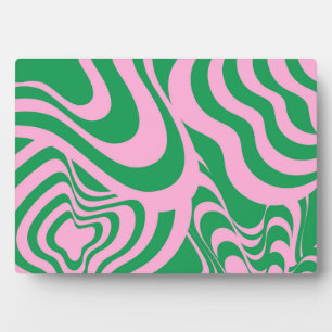 Buntes Retro-Swirle Groovy Y2K-Muster Fotoplatte