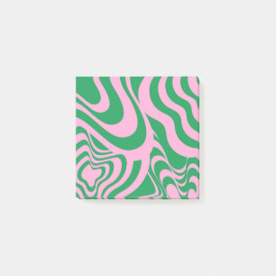Buntes Retro-Swirle Groovy Y2K-Muster  Post-it Klebezettel