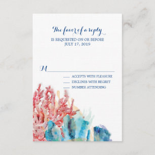 Buntes RiffeWatercolor Wedding UAWG RSVP Karte