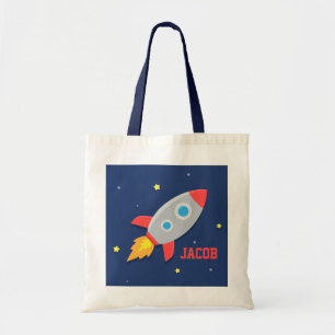 Buntes Rocket-Schiff, Weltraum, für Jungen Tragetasche