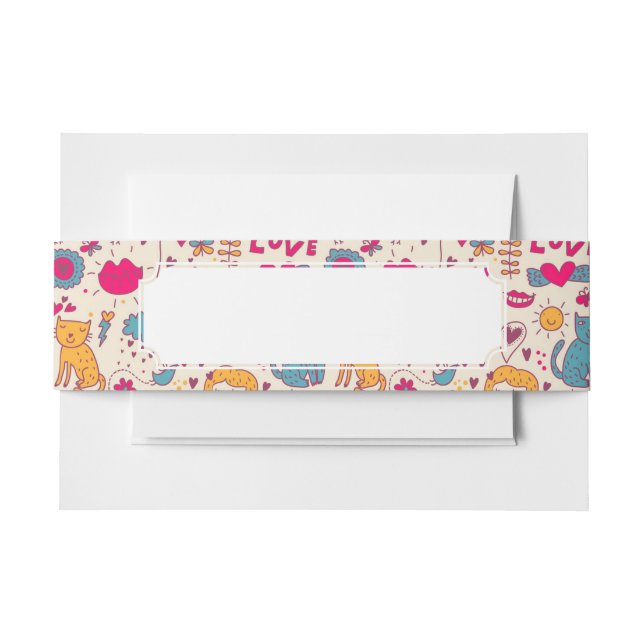 Buntes romantisches Muster Einladungsbanderole (Vorderseite Beispiel)