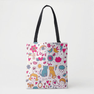 Buntes romantisches Muster Tasche