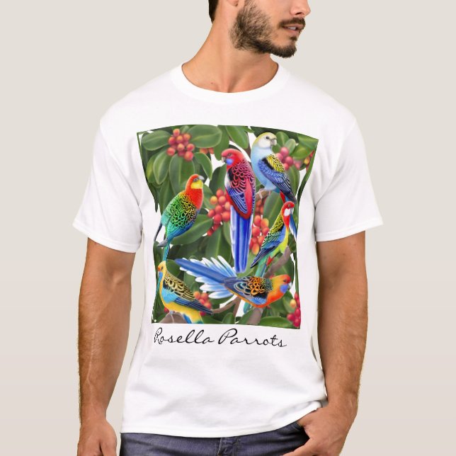Buntes Rosella plappert Shirt nach (Vorderseite)
