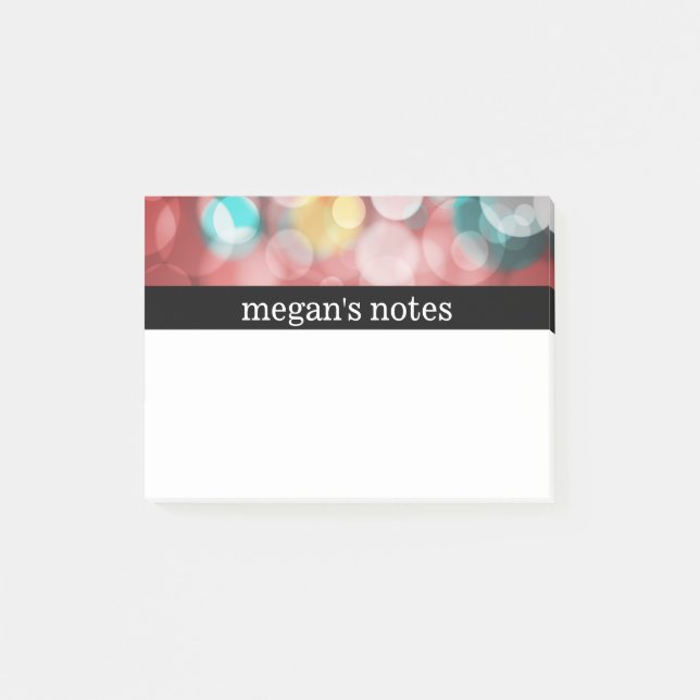 Buntes rotes Bokeh Post-it Klebezettel (Vorderseite)