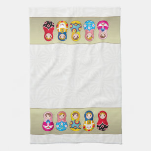 Buntes Russe Matrioshka (Matreshka) Puppe Tuch
