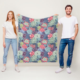 Buntes saftiges Muster Fleecedecke