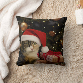 Buntes Santa-Kitty-Wurfkissen Kissen