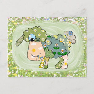 Buntes Schaf Postkarte