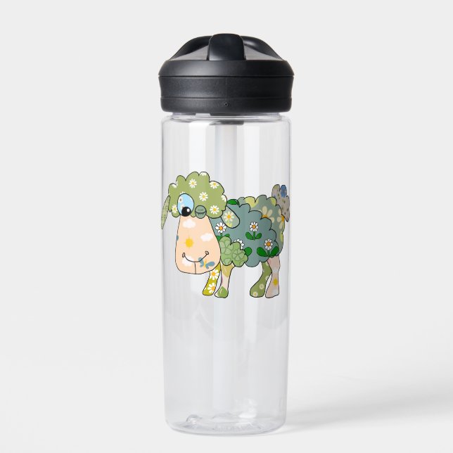 buntes Schaf Trinkflasche (Vorderseite)