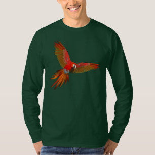 Buntes Scharlachrot Macawfliegen-Kunst T-Shirt