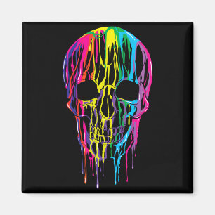 Buntes schmelzendes Totenkopf-Halloween-Jungen-Reg Magnet