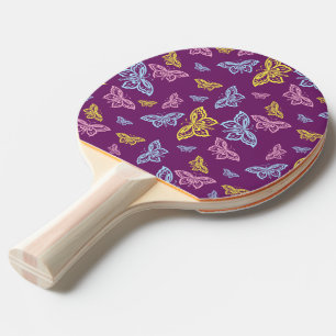 Buntes Schmetterlings-Muster Tischtennis Schläger