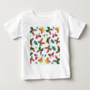Buntes Schmetterlingsgarten-Babyoutfit Baby T-shirt
