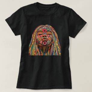 Buntes Schwarzes Frauen T-Shirt feiern