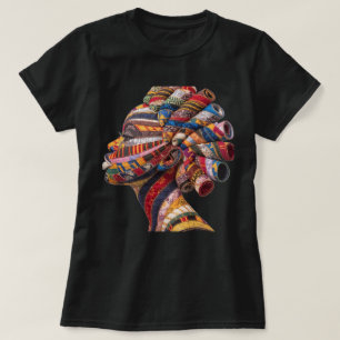 Buntes Schwarzes Frauen T-Shirt feiern