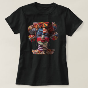 Buntes Schwarzes Frauen T-Shirt feiern