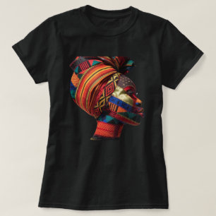 Buntes Schwarzes Frauen T-Shirt feiern