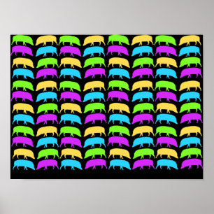 Buntes Schweineposter Poster