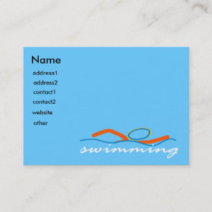 Buntes Schwimmen-Symbol Visitenkarte