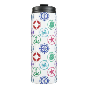 Buntes Seemuster Thermosbecher
