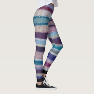 buntes Shabby Chic aus gestrickten fetten Streifen Leggings
