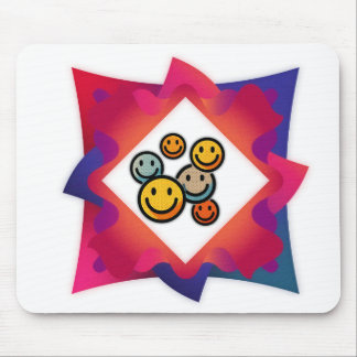 Buntes Smiley-Gesicht Abstraktes Mauspad