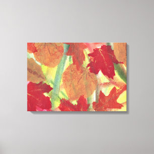 Buntes Spaß-Fall-Herbst-Blätter wickelte Leinwan Leinwanddruck