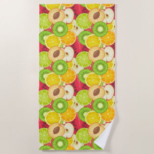 Buntes Spaß-Frucht-Muster Strandtuch
