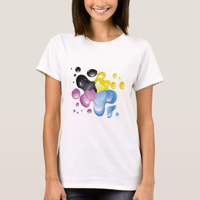 Buntes Spritzen-Shirt T-Shirt (Vorderseite)