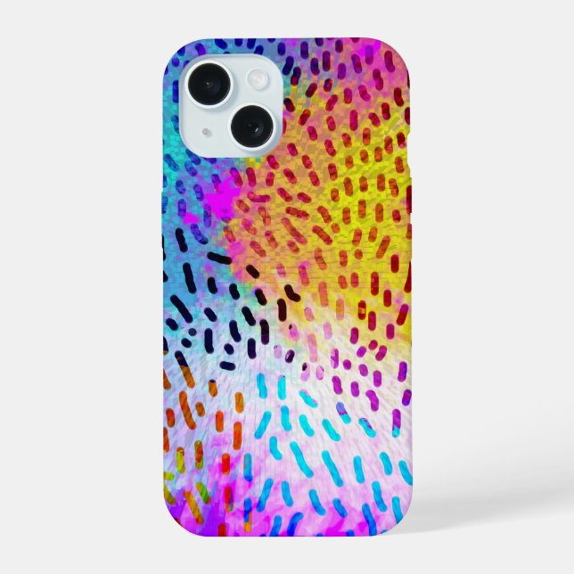 Buntes Spritzer-Tierdruck-iPhone-Case iPhone 15 Hülle (Rückseite)