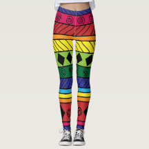Buntes Stammes- geometrisches legging Gekritzel