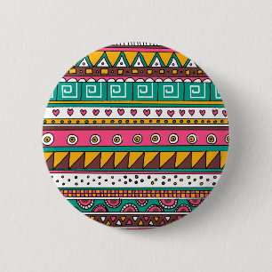 Buntes Stammes- Muster Button