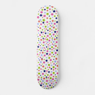 Buntes Sternchen-Vereinbarung weißes girly Skateboard