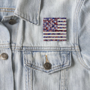Buntes Sternenbanner Amerika-Flagge Button