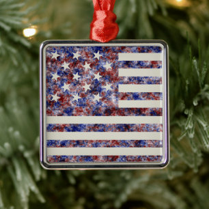 Buntes Sternenbanner Amerika Flagge Ornament Aus Metall